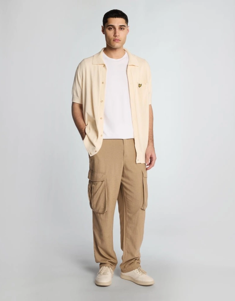 Cotton Linen Cargo Trousers