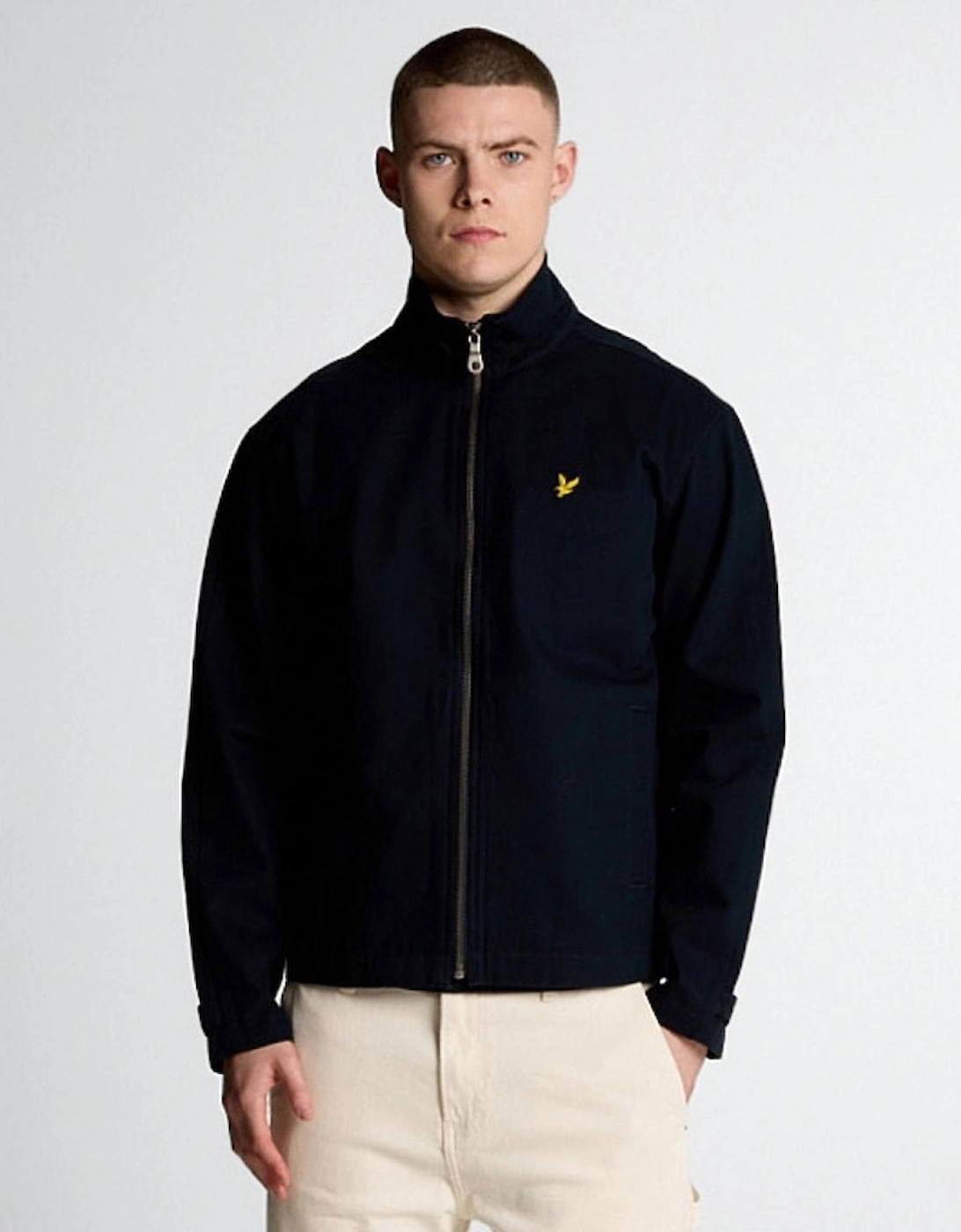 Lyle And Scott Men's High Neck Twill Jacket - Navy - Size: Regular/34