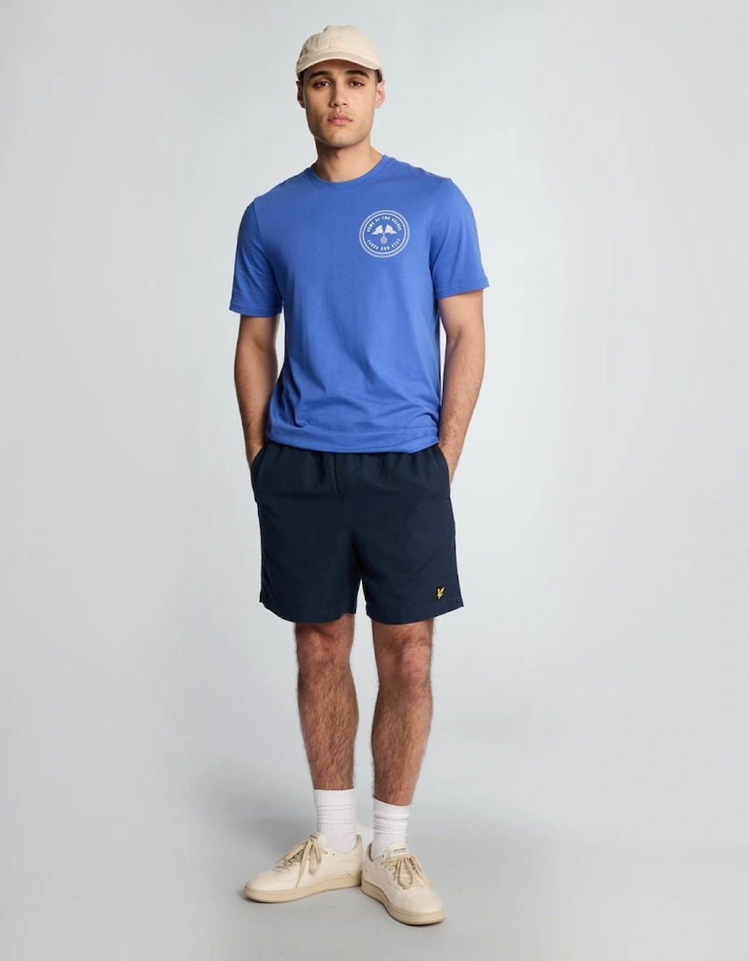 Lyle And Scott Men's Linen Deck Shorts - Navy - Size: 33/32/32