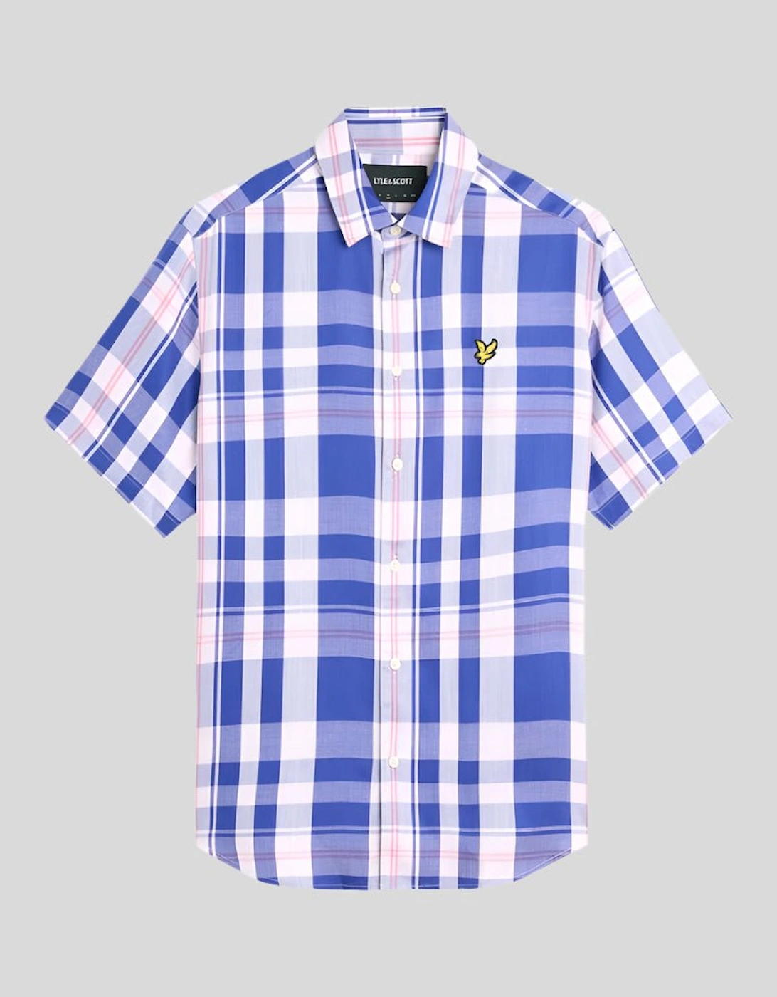Lyle And Scott Men's Oversized Tartan Short Sleeve Shirt - Blue - Size: 38/Regular