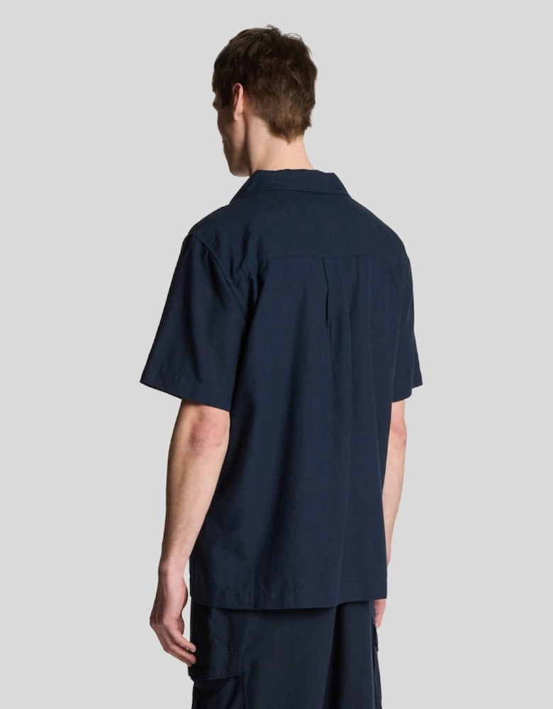 Cotton Linen Revere Collar Shirt