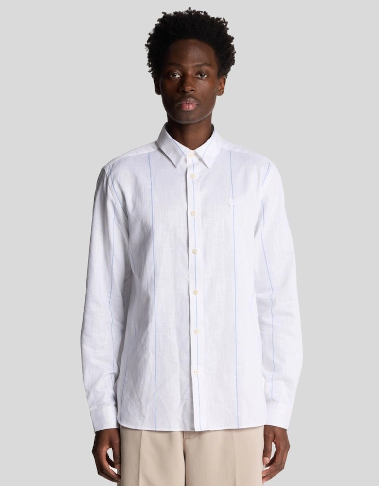 Linen Stripe Long Sleeve Shirt