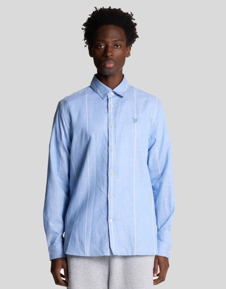Linen Stripe Long Sleeve Shirt