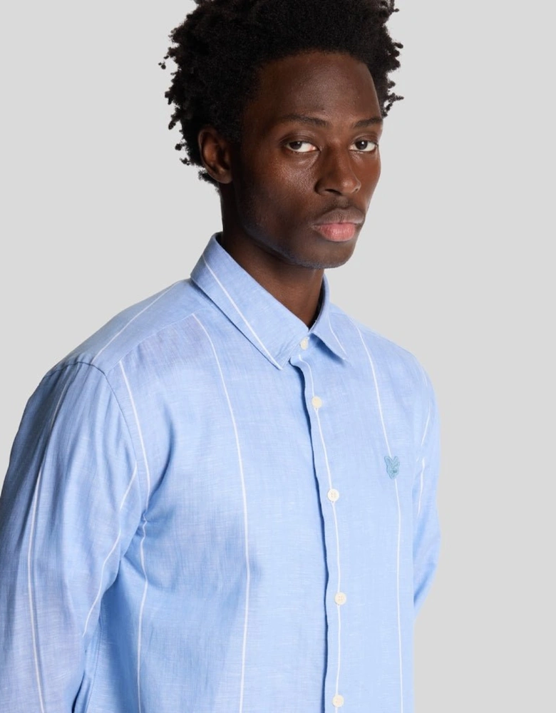 Linen Stripe Long Sleeve Shirt