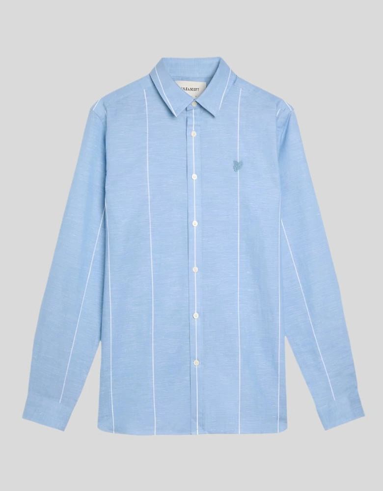 Linen Stripe Long Sleeve Shirt