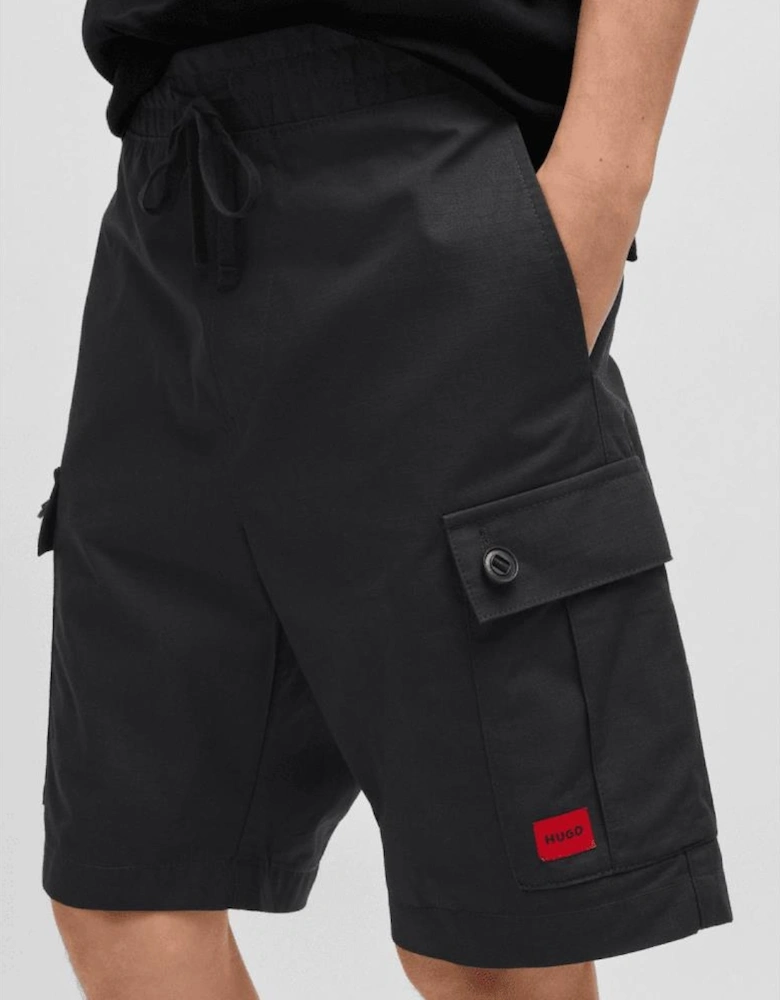 Garlio242 Cotton Patch Logo Black Shorts