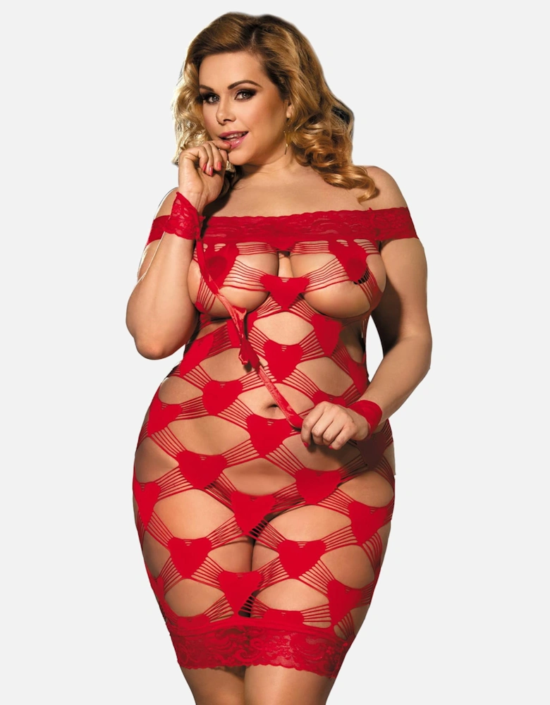 Alluring Bodysuit by Women - Red Bodystockings