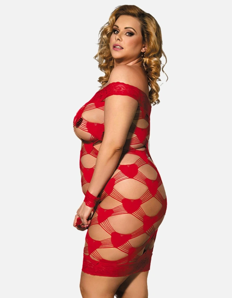 Alluring Bodysuit by Women - Red Bodystockings