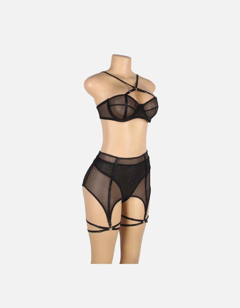 YX868 Three Piece Bra Set Women - Black