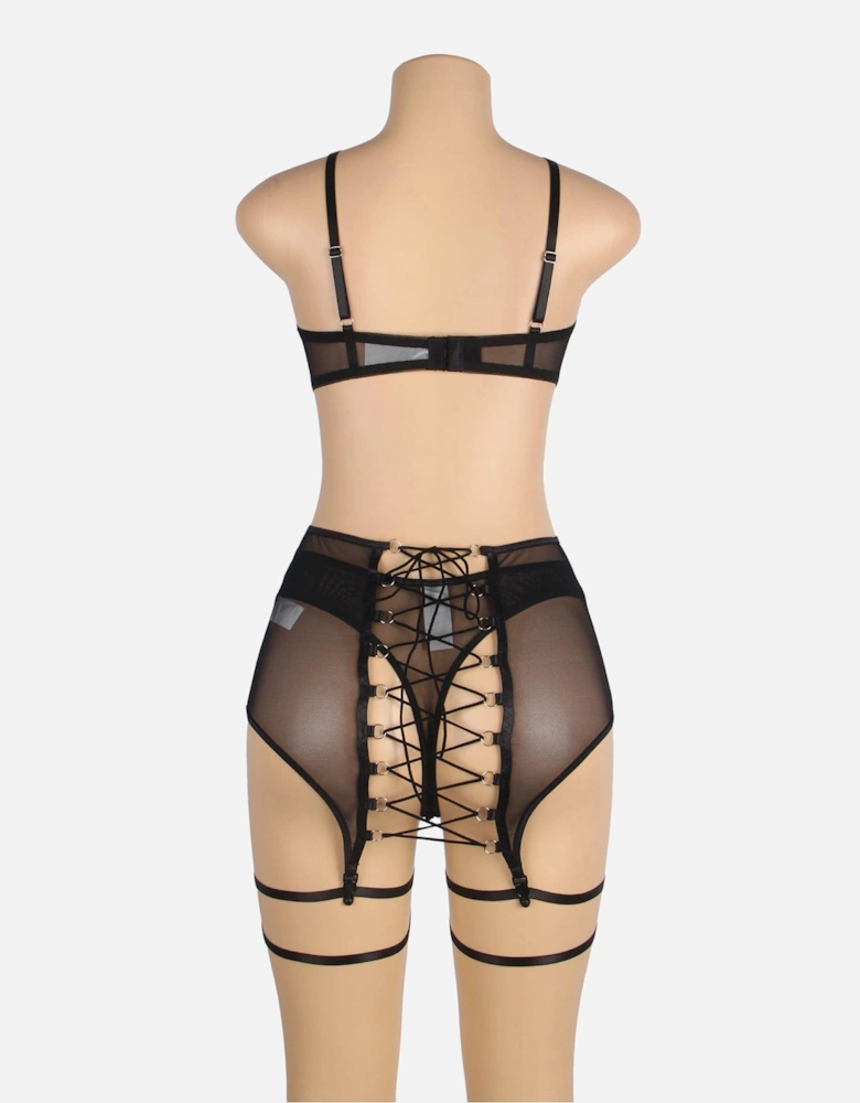 YX868 Three Piece Bra Set Women - Black