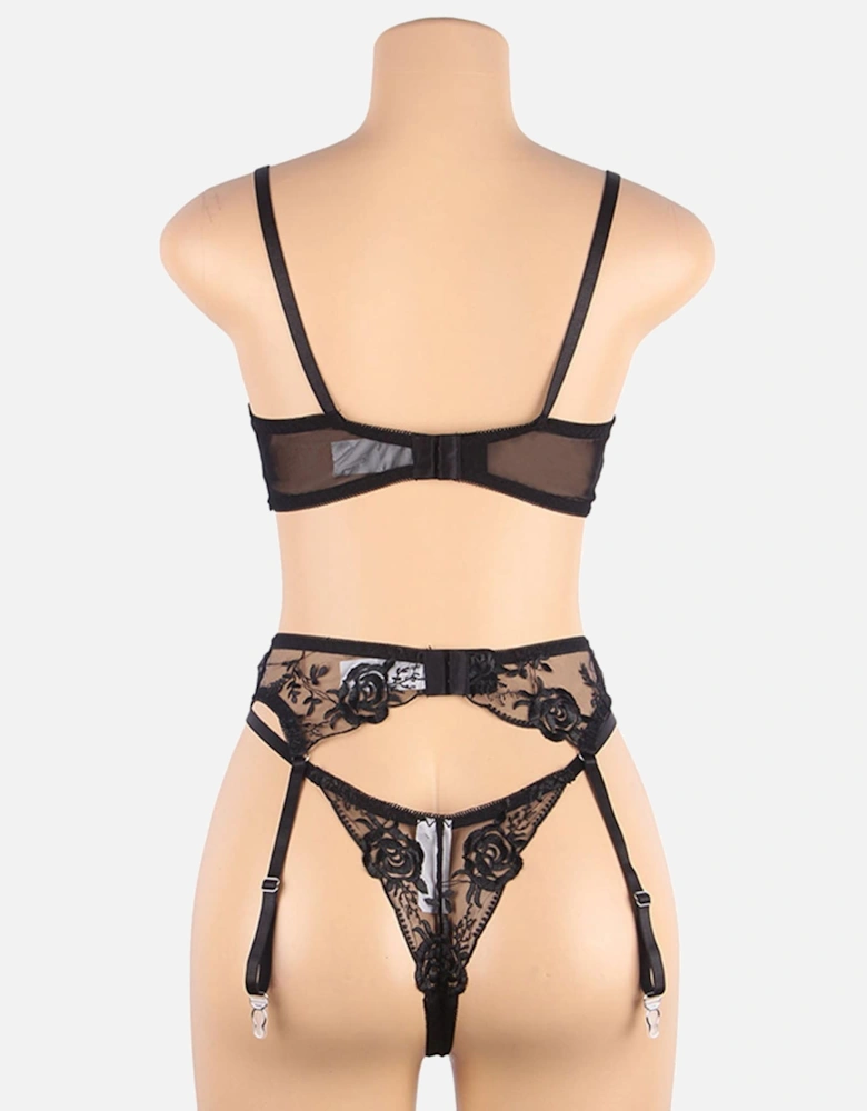 Lingerie Set Lace Satin by Women - Black Lingerie Sets