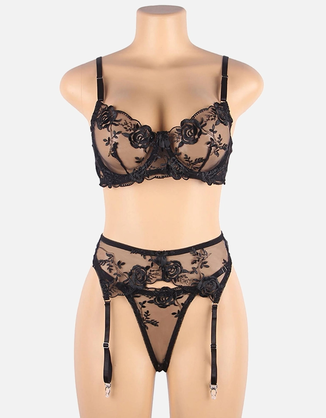 Lingerie Set Lace Satin by Women - Black Lingerie Sets