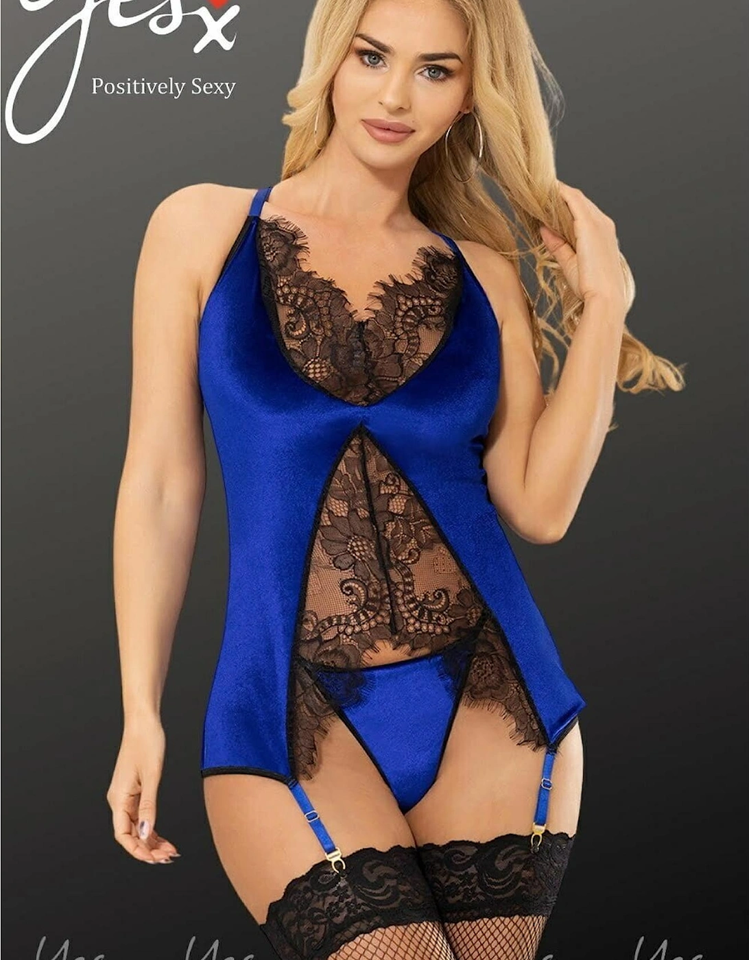 Romantic Babydoll Lace by Women - Blue
