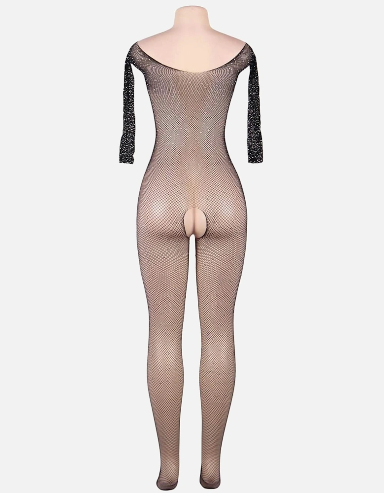 YX864Q Fishnet Sparkly Bodystocking Up To 5XL Women - Black