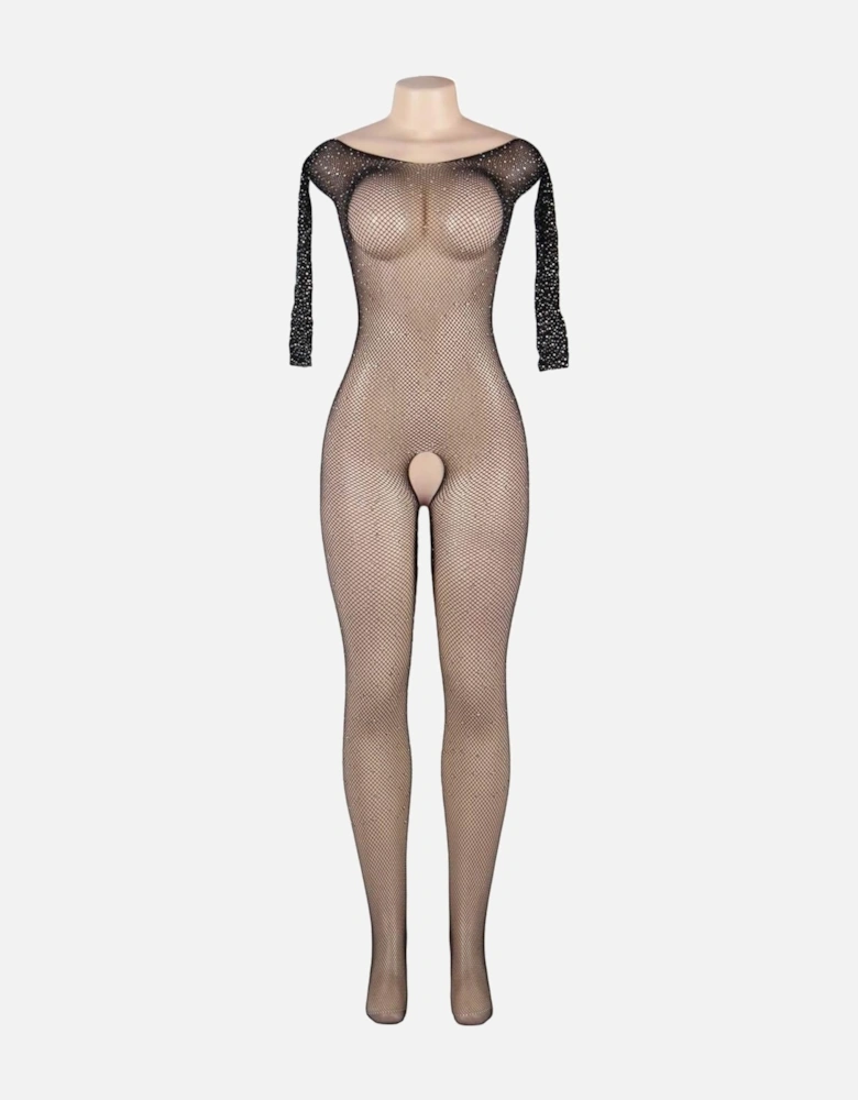 YX864Q Fishnet Sparkly Bodystocking Up To 5XL Women - Black