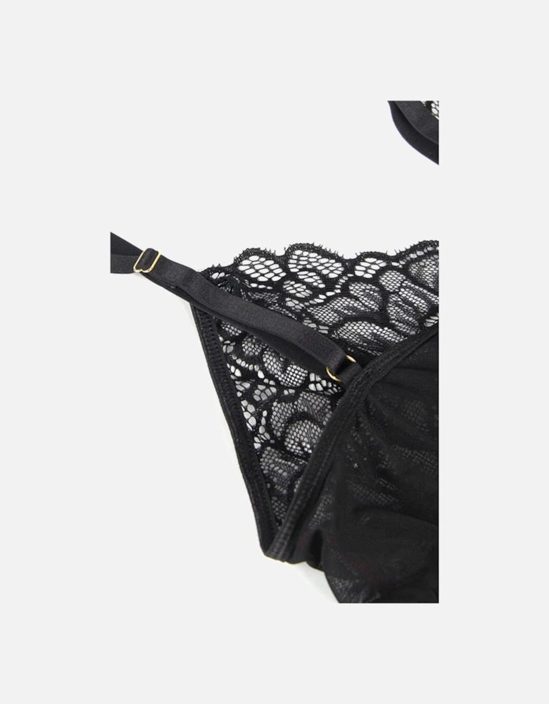 Romantic Babydoll Lace Satin by Women - Redblack