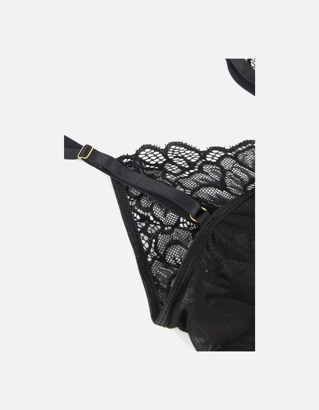 Romantic Babydoll Lace Satin by Women - Redblack
