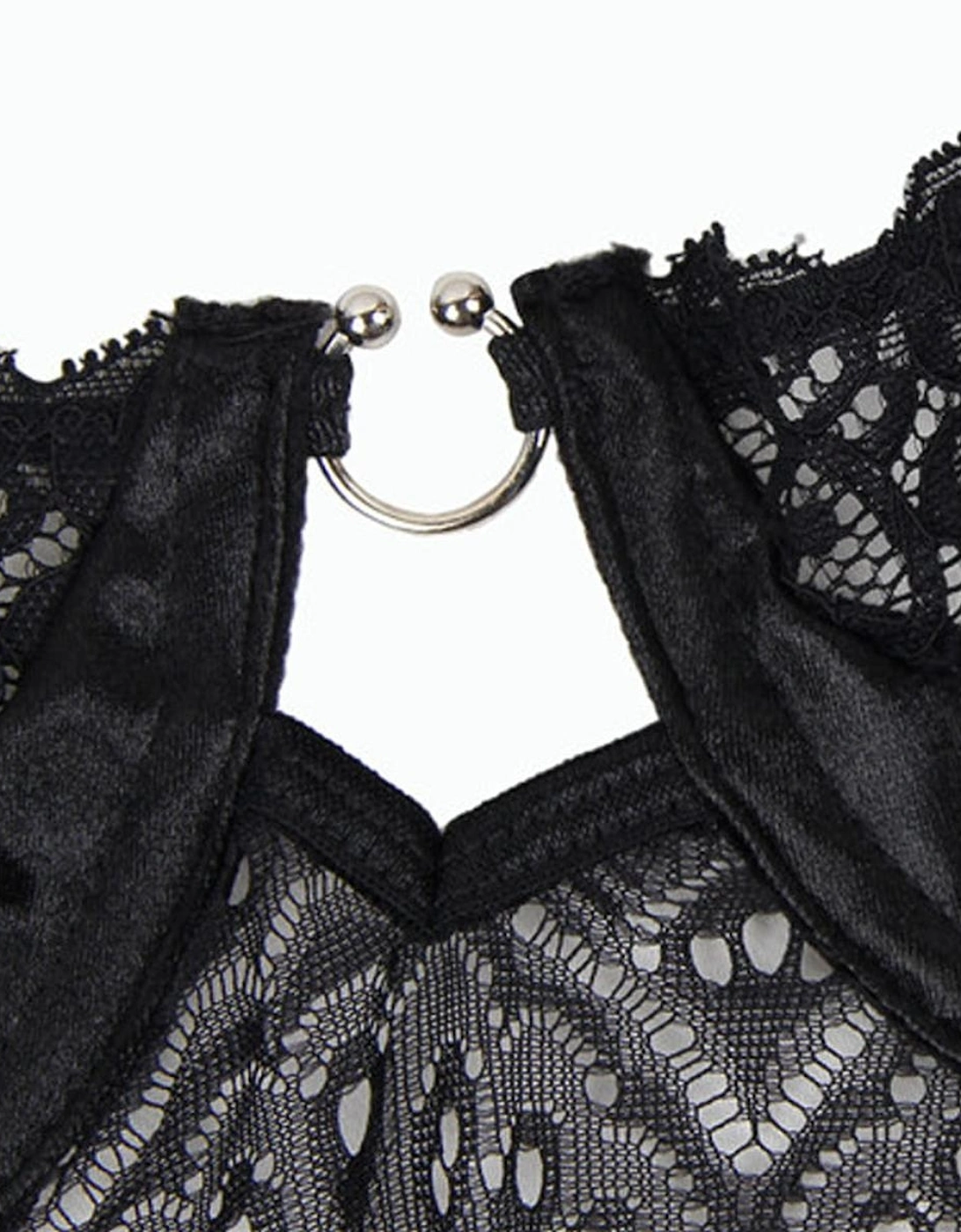Alluring Bodysuit Underwired Lace by Women - Black Bodies