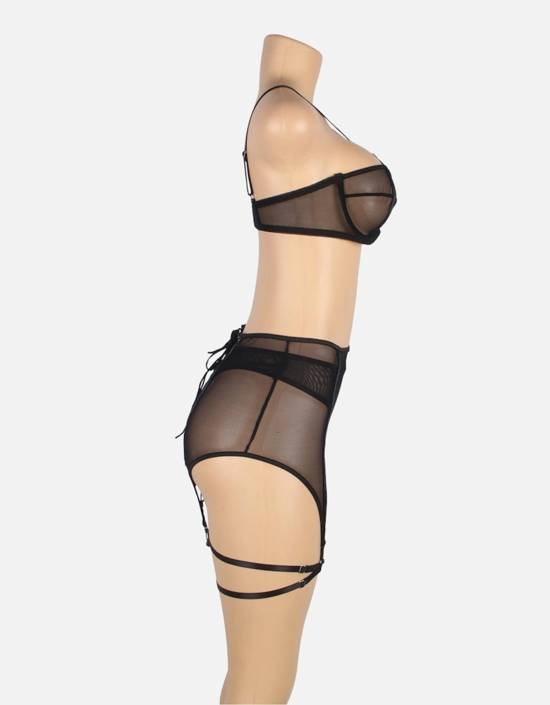 YX868 Three Piece Bra Set Women - Black
