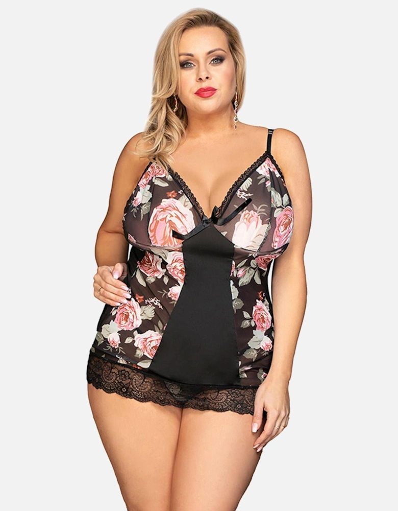 Romantic Babydoll Lace by Women - Blackmulti