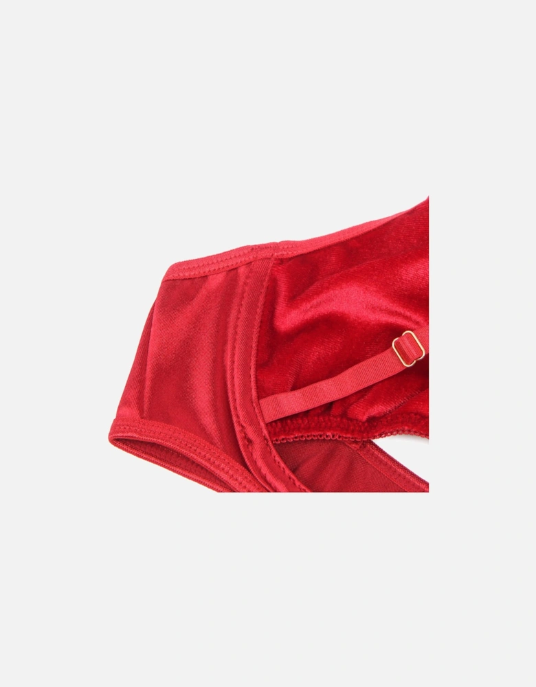 YX872Q Hollow Cut Halter Bra Set Up To 2XL Women - Red Lingerie Sets