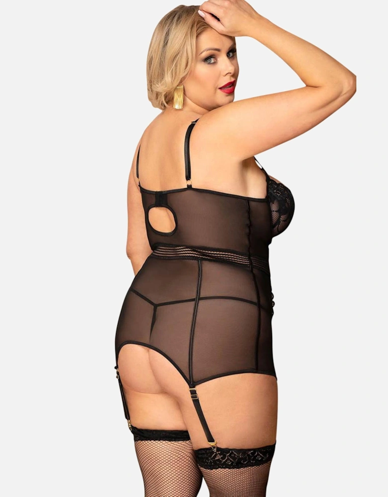 Luxury Bra Lace Satin by Women - Black Chemises