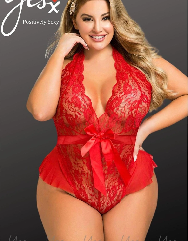 Lingerie Set Halter Lace by Women - Hot Red Lingerie Sets
