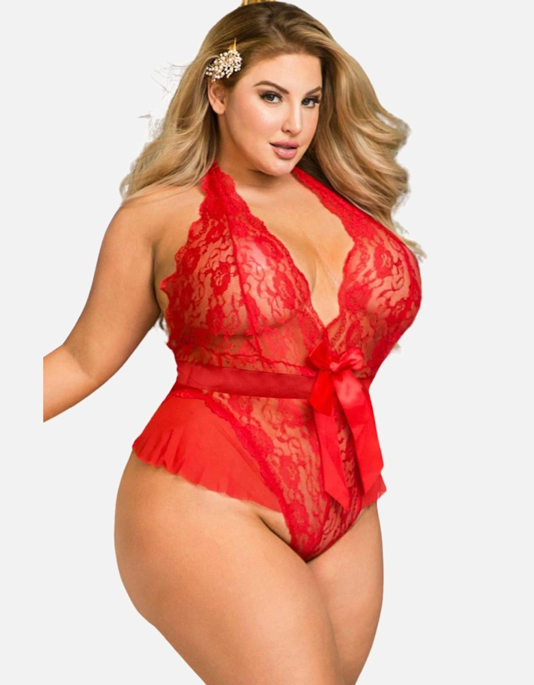 Lingerie Set Halter Lace by Women - Hot Red Lingerie Sets