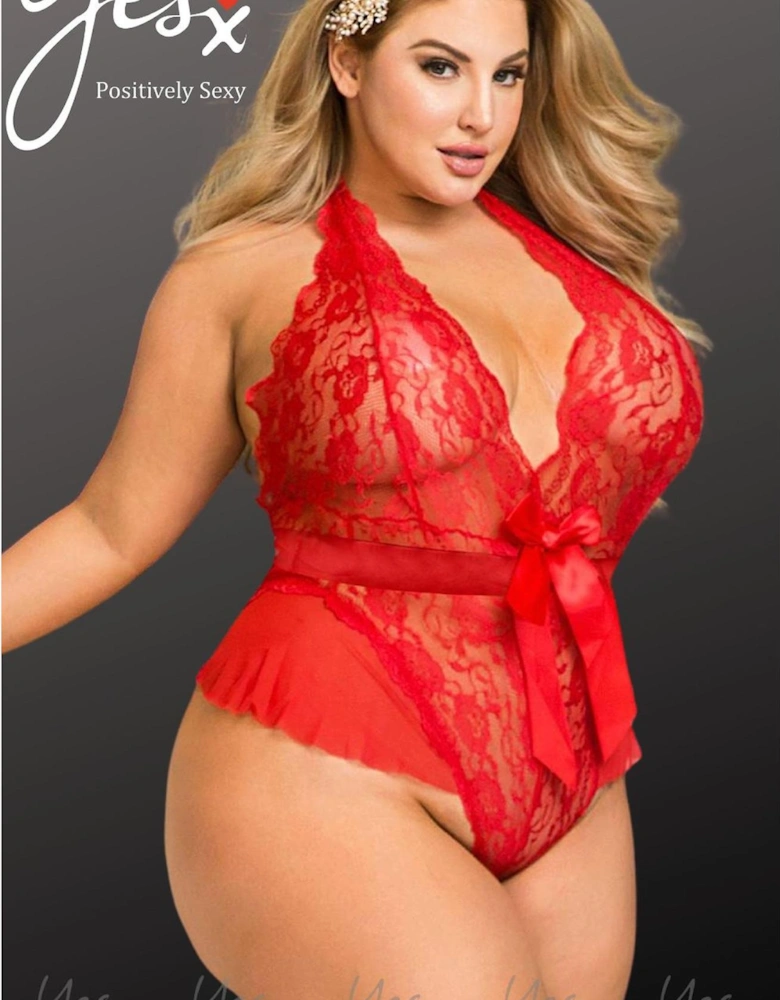 Lingerie Set Halter Lace by Women - Hot Red Lingerie Sets