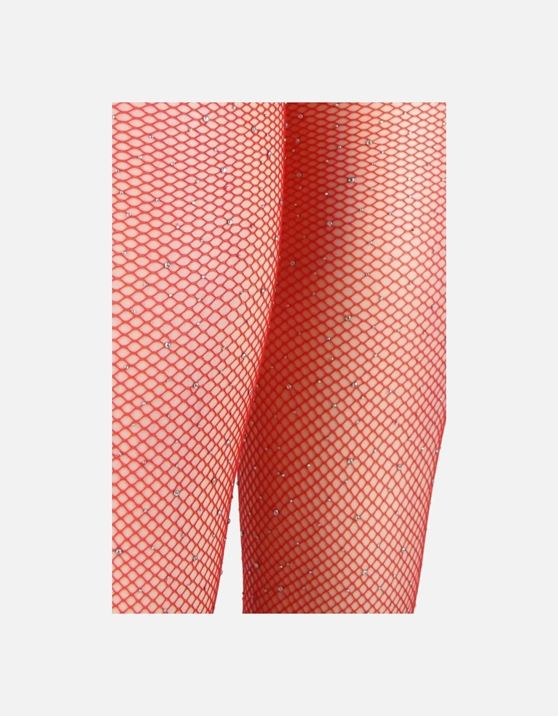 Fishnet hosiery crotchless Crotchless by Women - Red Tights