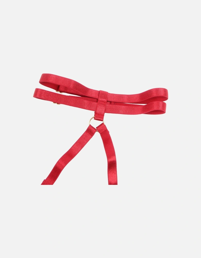 YX872Q Hollow Cut Halter Bra Set Up To 2XL Women - Red Lingerie Sets