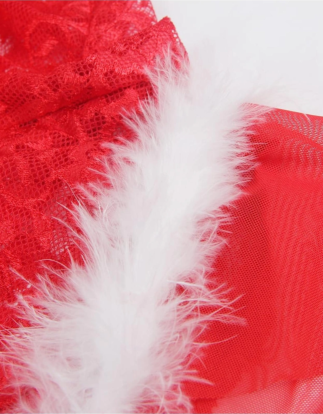 YX874Q Christmas Sexy Halter Neck Teddy Up To 4XL Women - Red
