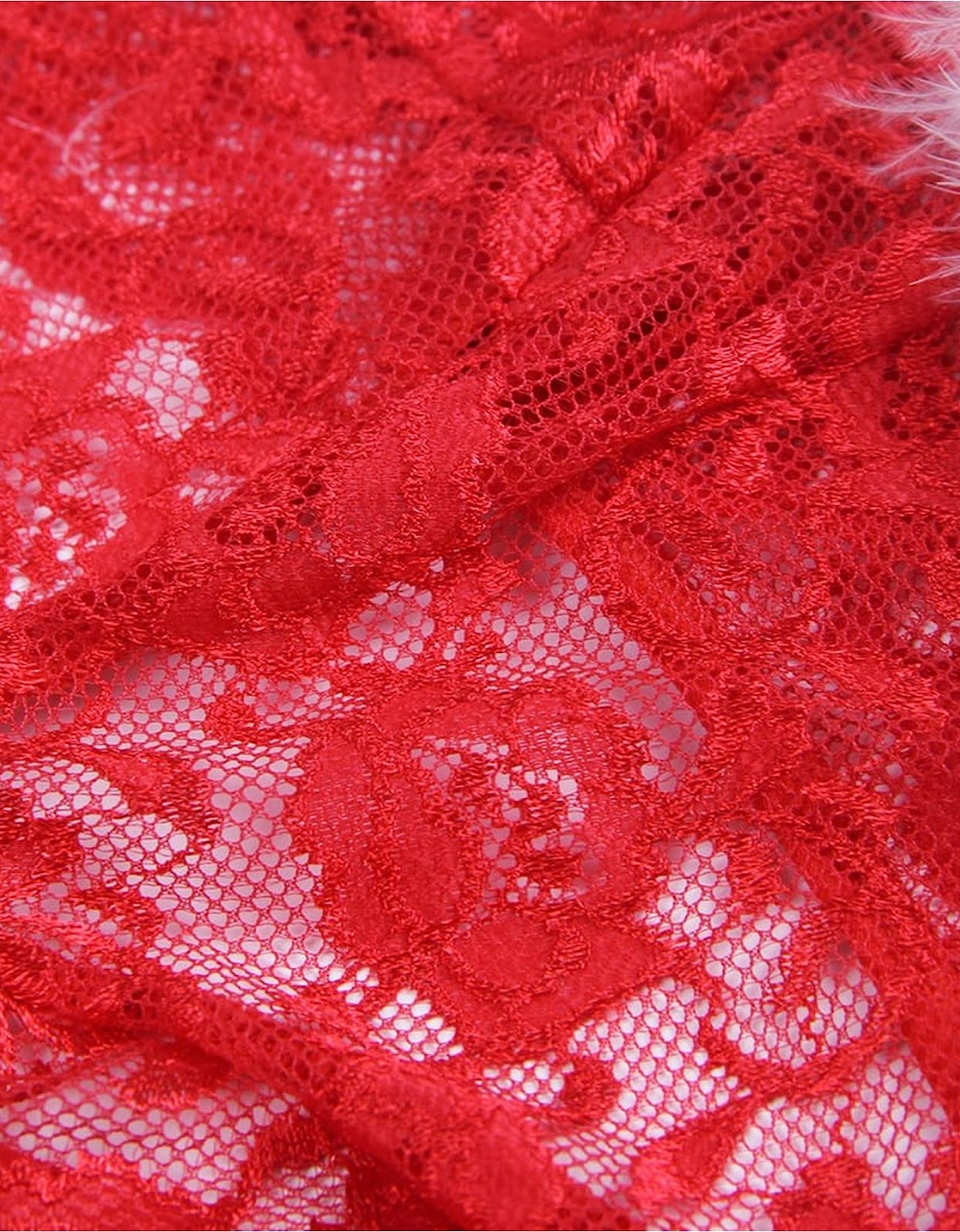 YX874Q Christmas Sexy Halter Neck Teddy Up To 4XL Women - Red