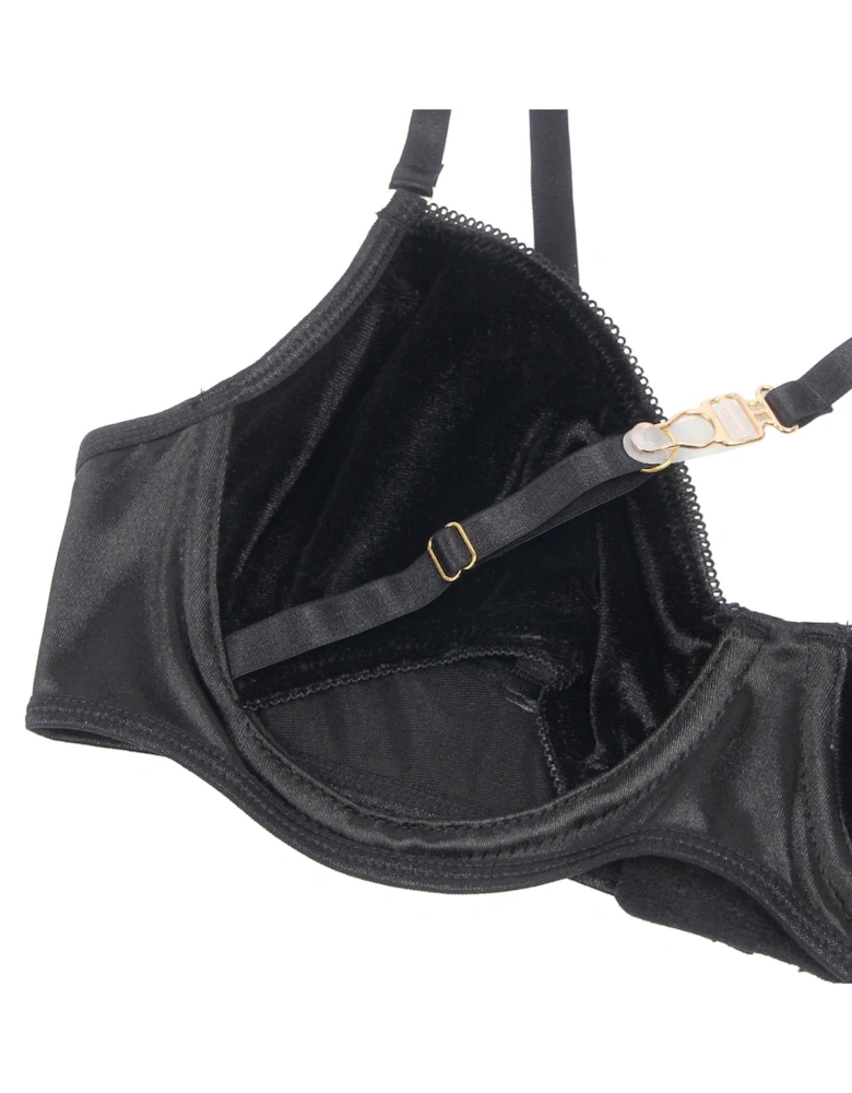 YX871Q Hollow Cut Halter Bra Set Women - Black Lingerie Sets