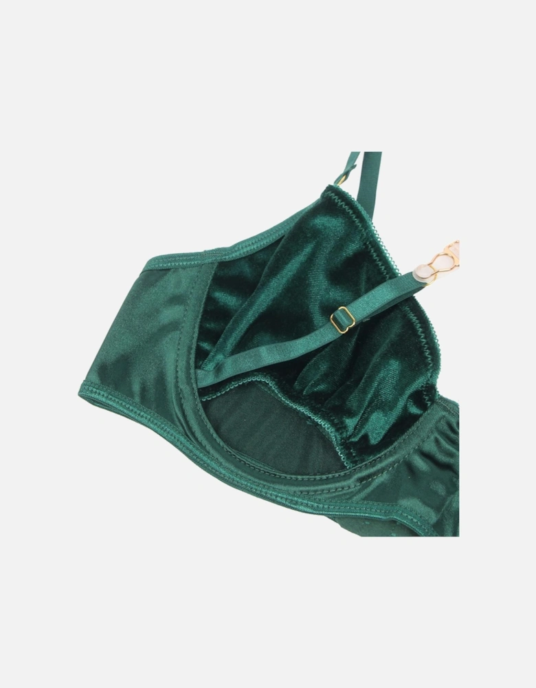 YX873 Hollow Cut Halter Bra Set Women - Green Lingerie Sets