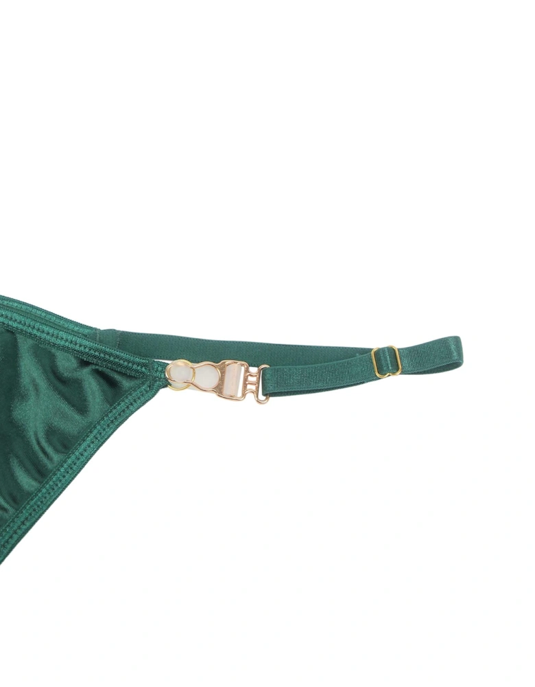 YX873 Hollow Cut Halter Bra Set Women - Green Lingerie Sets