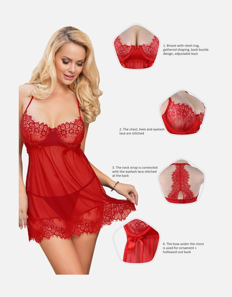 Romantic Babydoll Underwired Lace by Women