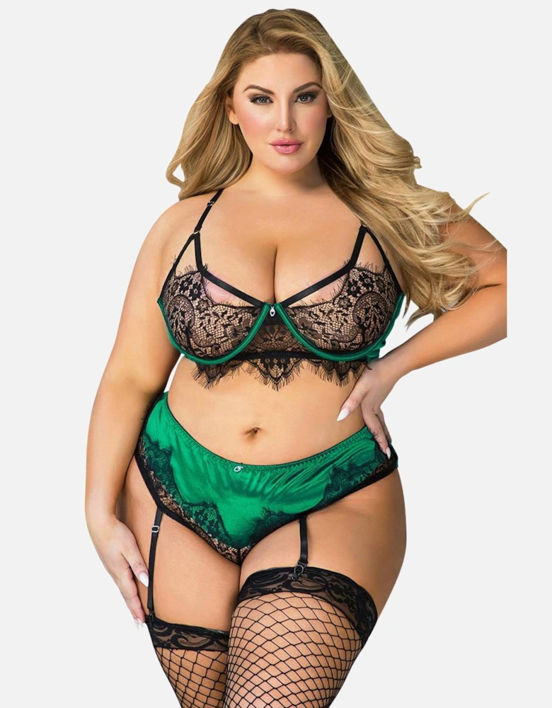 Lingerie Set Underwired Lace by Women - Black Lingerie Sets