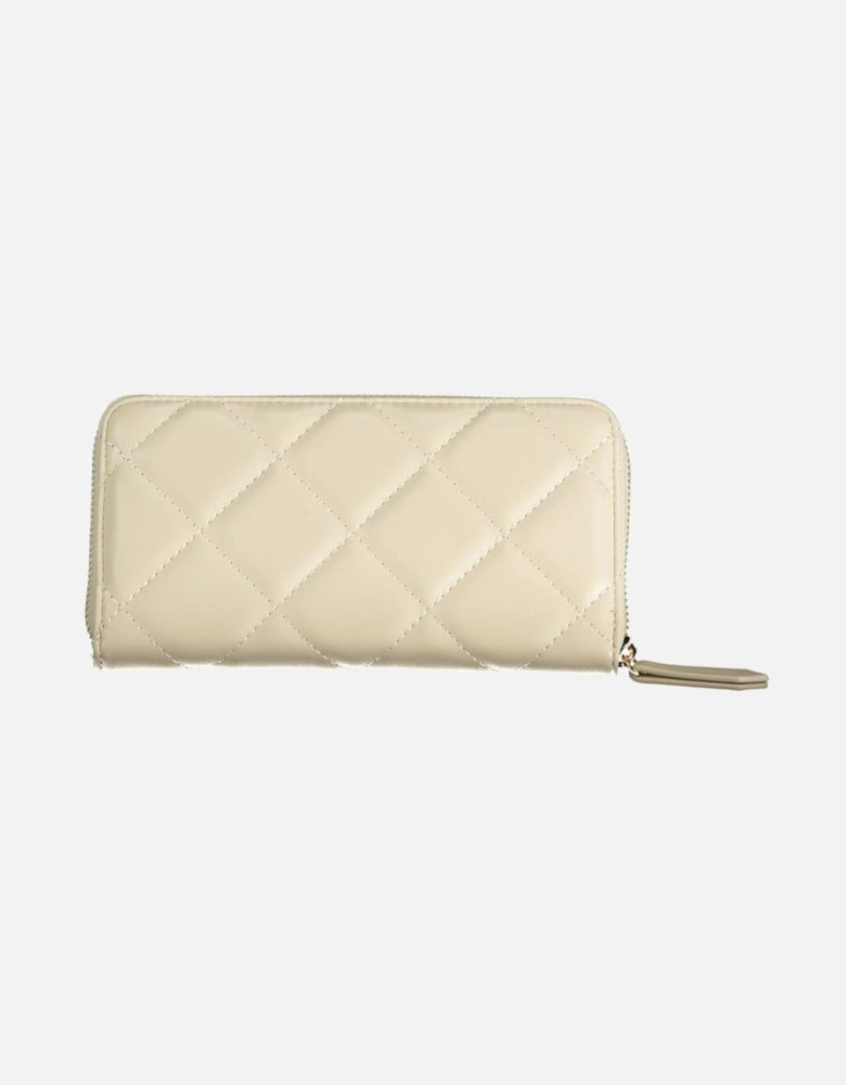 Wallet with 6 Compartments and Zip Closure Women - Beige Wallets