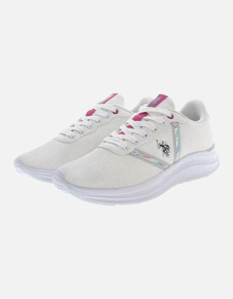 Contrasting Logo Sports Shoe with Laces Women - White Sneakers