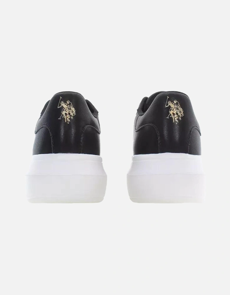 Lace-Up Sports Shoe with Contrasting Details and Logo Women - Black