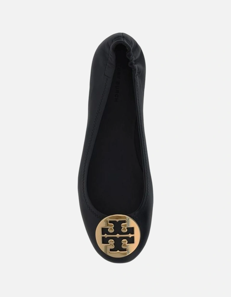 Calfskin Minni Ballerinas with Monogram Plaque Women - Black Flat