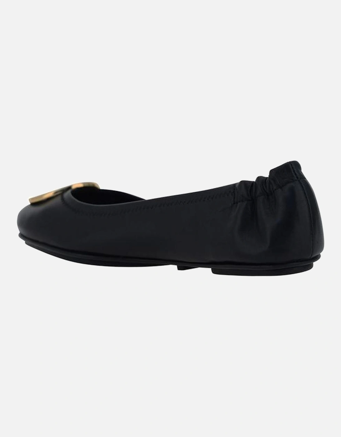 Calfskin Minni Ballerinas with Monogram Plaque Women - Black Flat