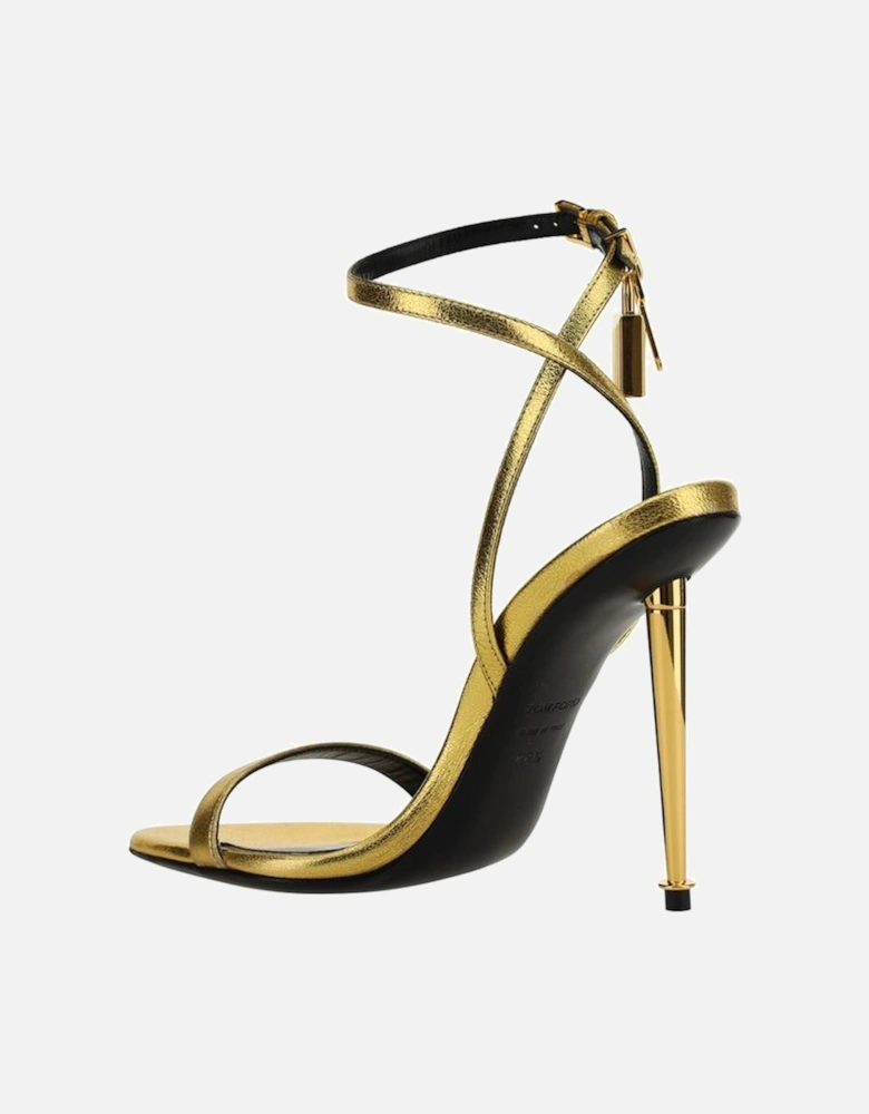 Lambskin Sandals with Gold-Plated Pattern Women - Yellow