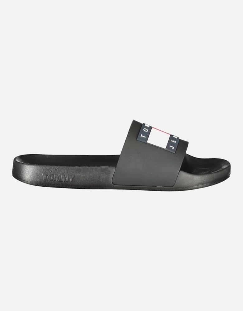 High-Waisted Wide-Leg Wool Trousers Women - Black Sandals