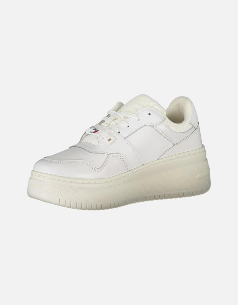 Bold High Sole Sports Shoes with Logo Print Women - White Sneakers