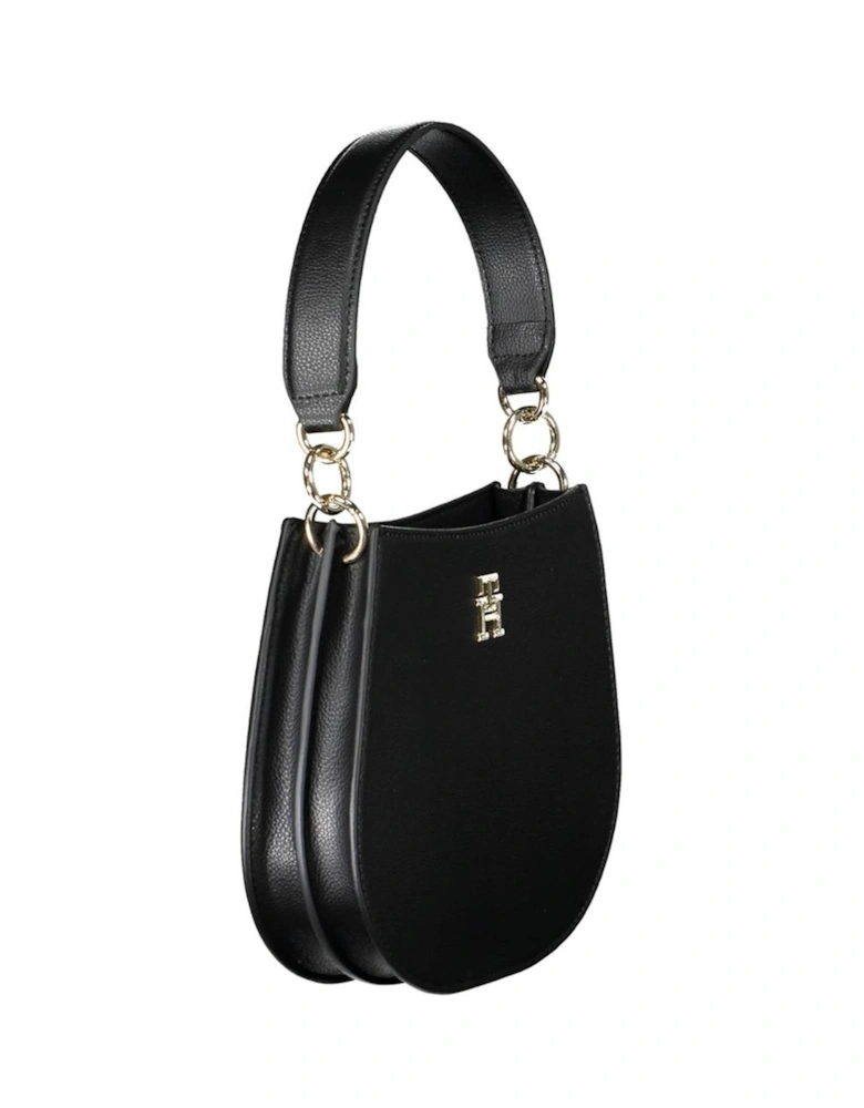 Eco-Friendly Single-Handle Handbag with Adjustable Strap Women - Black