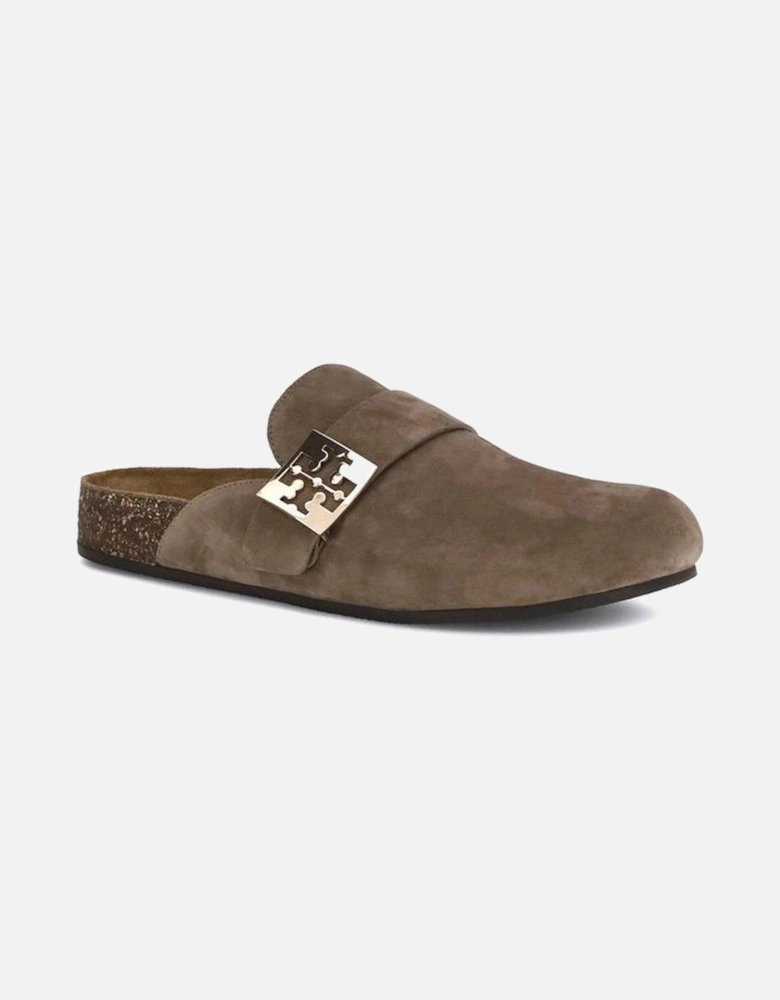 Mellow Suede Mules with Metal Buckle Women - Brown Sandals