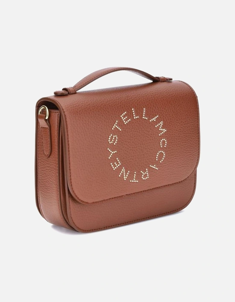 Faux Leather Shoulder Bag with Monogram and Compartments Women - Brown
