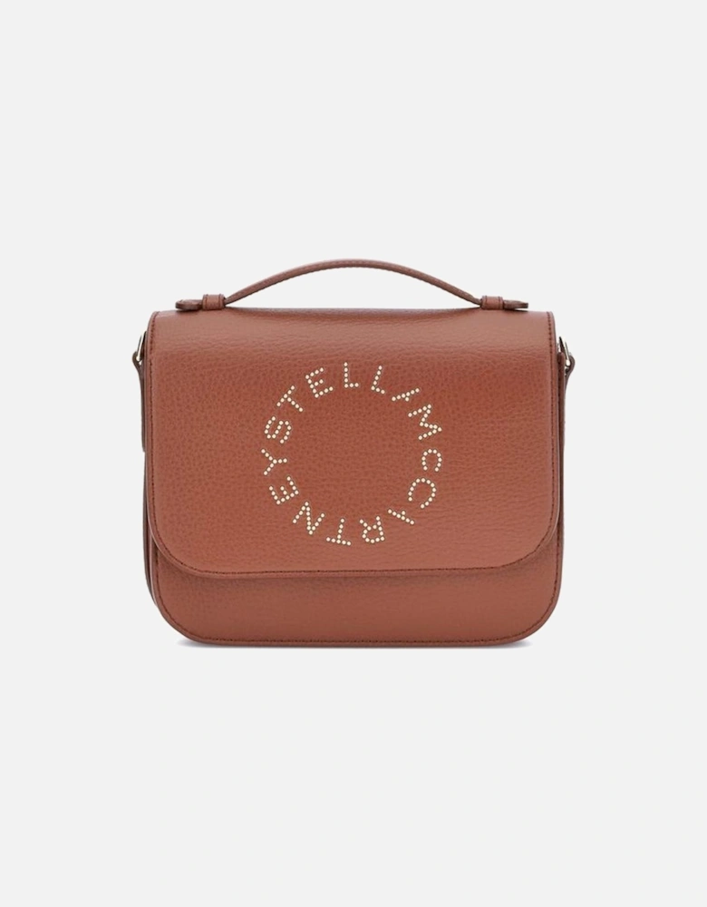 Faux Leather Shoulder Bag with Monogram and Compartments Women - Brown